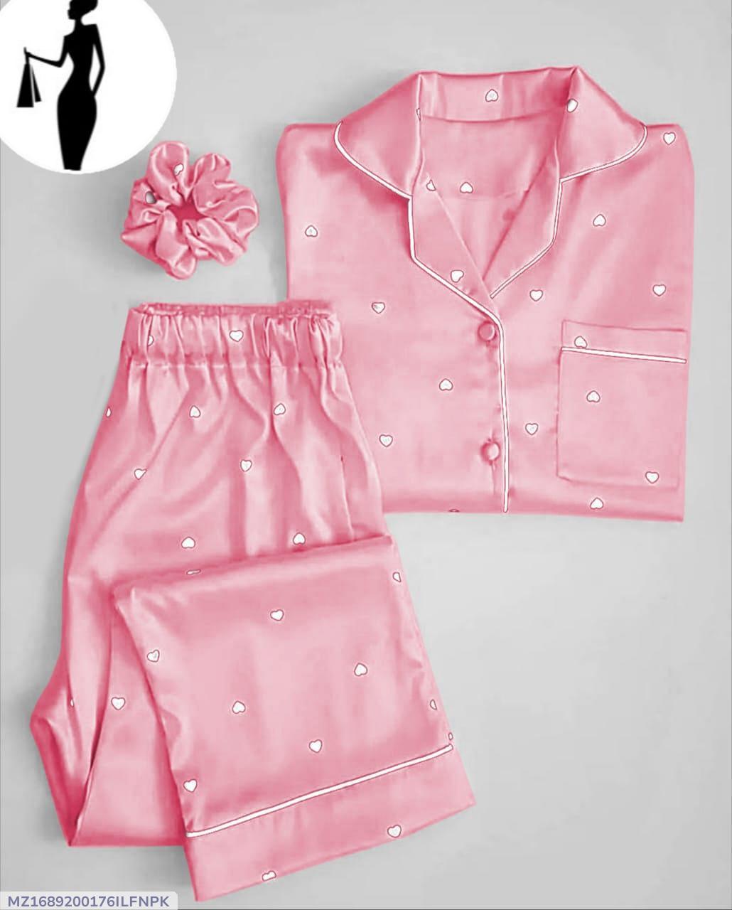 2 Pcs women's Stitched printed night suit