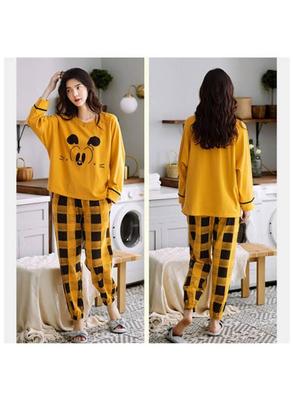 2 Pcs Women's Stitched Cotton Jersey Printed Night Suit