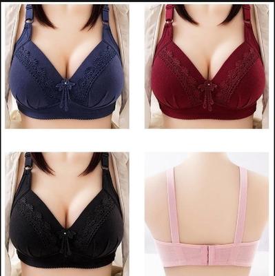 Padded Embroidered Cotton Full Cup Bra - 1 Pcs in Pink