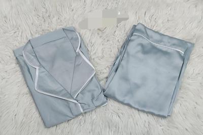 Comfortable 2 Pcs Women's Stitched Silk Night Suit with Round Neck