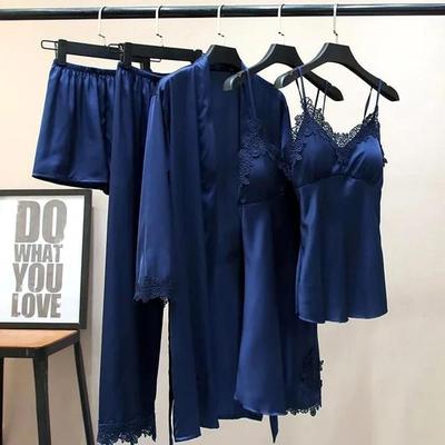 Comfortable Blue Jersey Nightwear Set - 5 Pcs