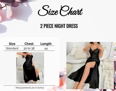 Comfortable Black Jersey Nightwear Set - 1 Pcs Lightweight and Plain