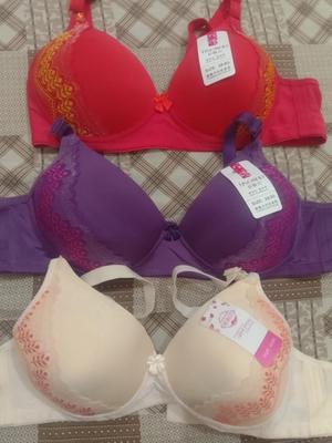 Silk Embroidered multi lines fancy padded bra