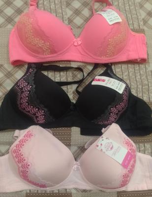 Silk Embroidered multi lines fancy padded bra