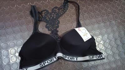 Padded Net Lace Sports Bra