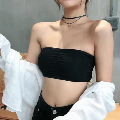 Jersey Plain Comfortable And Lightweight Back Cross Top Padded Bra