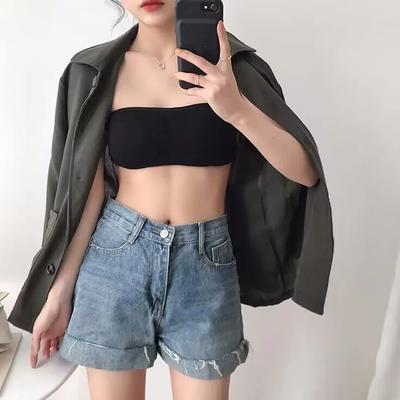 Jersey Plain Comfortable And Lightweight Back Cross Top Padded Bra