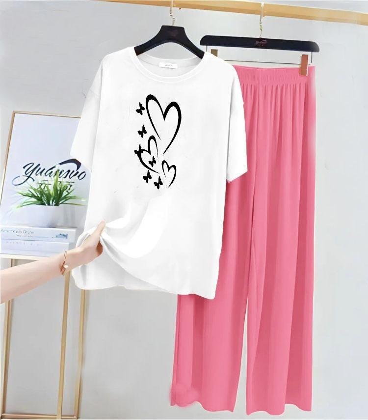 2 pcs women's stitched cotton jersey printed night suit